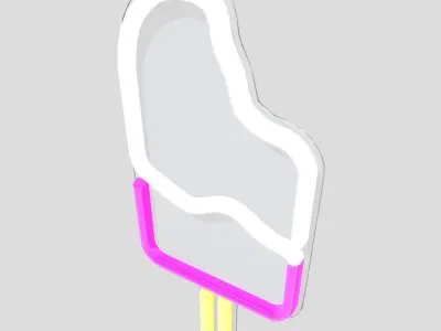 Neon Sign Popsicle Low-poly 3D model