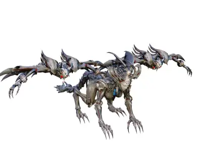 Mechanical Dragon Monster Low-poly 3D model