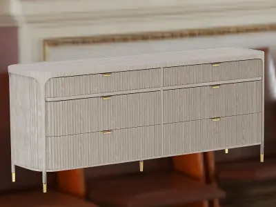 Isla Six Drawer Dresser 3D model