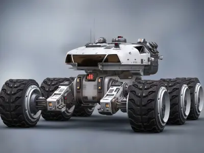 Mars Rover White 3D model