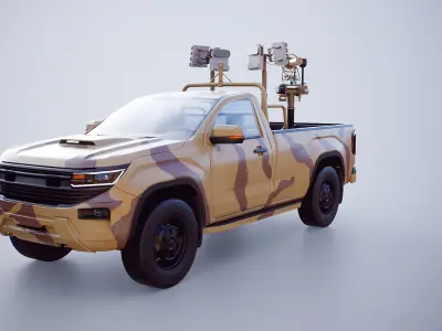  Anti Drone Pickup Truck Desert Camo 