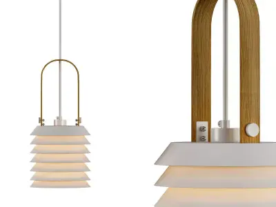 ROINE roune pendant light wood 3D model
