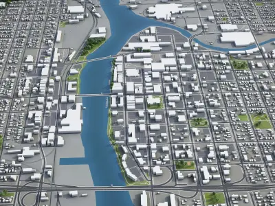 Green Bay  Low-poly 3D model