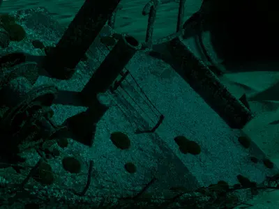  Sunken Vessel Underwater Hull 