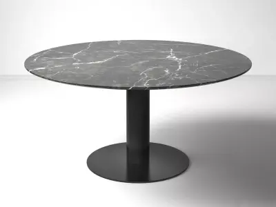20 round marble table with base 3D model