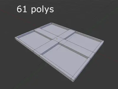 low poly window 3 with four squares in it Low-poly 3D model