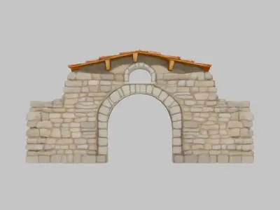 Medieval Fieldstone Wall Texture Low-poly 3D model