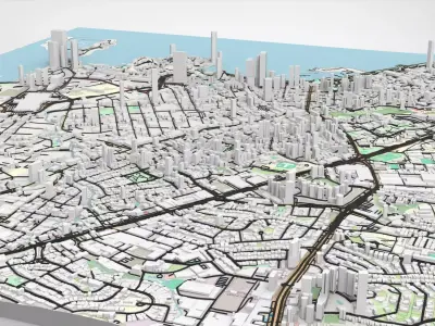 Cityscape Izmir Turkey 3D model