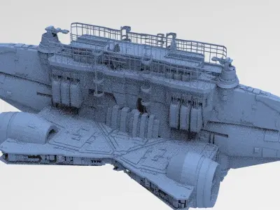 Space colony wall 3D model