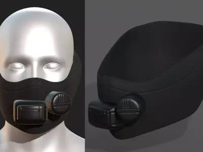Gas mask respirator scifi futuristic 3d Artist  Low-poly 3D model