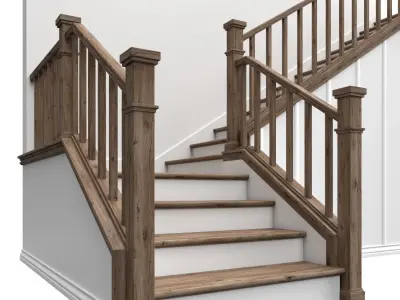Traditional staircase 3D model