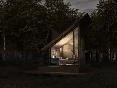 Cliff House Forest House in  3D model