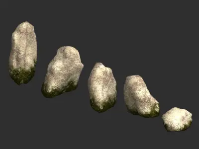 Rock Set 03 - Moss Low-poly 3D model