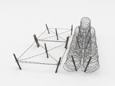 Barb Wire Obstacle 3D model