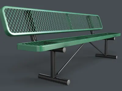 Metal Modern Bench 18 PBR Game Ready Low-poly 3D model