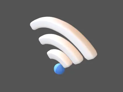 Wifi Symbol v3 007 Low-poly 3D model