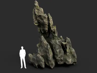 Low poly Cave Eroded Limestone Modular 210727 Low-poly 3D model