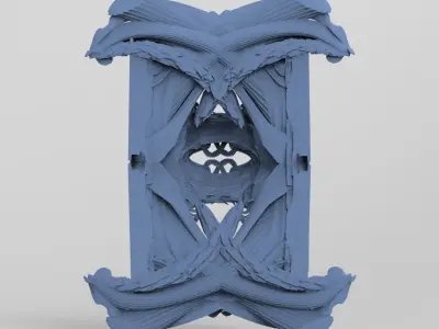 Baroque Gilded Drake Crest wall 3D model