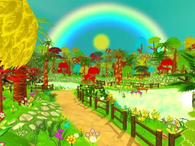 Toon Forest Environments Low-poly 3D model