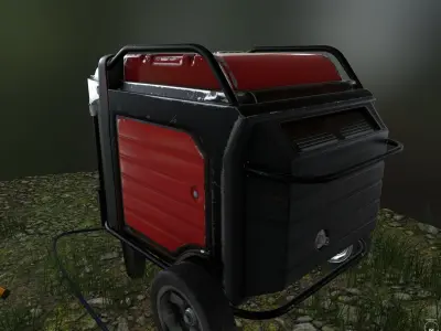 Generator and spotlight Low-poly 3D model