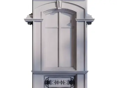 Classic Window Frame set 931 Low-poly 3D model