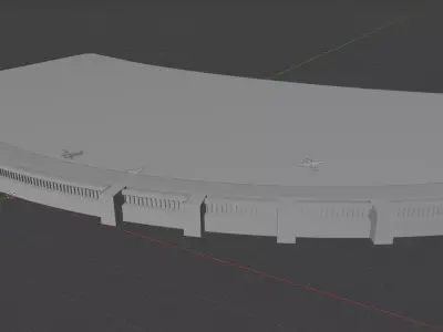 FLUGHAFEN TEMPELHOF landing area with Ju52 1936 skin 3D model
