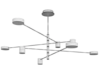 Metal Starburst Chandelier  Low-poly 3D model