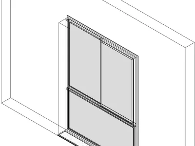 slide windows aluminium alcoa 2ff 3D model