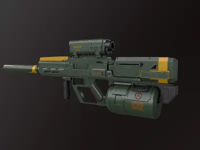 Sci FI sniper rifle - 40 Low-poly 3D model