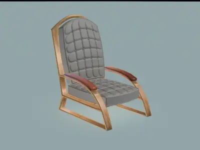 Qarter circle arms lounge chair 3D model