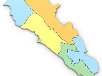 3D Political Map of Lebanon 3D model