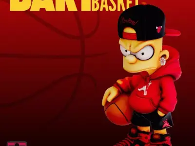 Baller Bart STL File Chibi Basketball Kid Street Model 3D print model