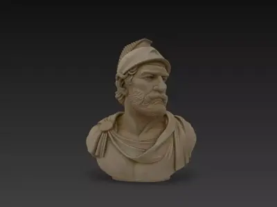 Ancient Greek Warrior Bust Realistic 3D  3D print model
