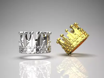 crown gold ring gr0023 3D print model