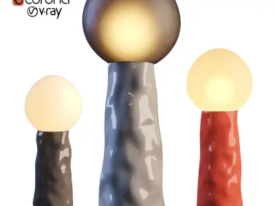 kokeshi set FLOOR LIGHTS 3D model