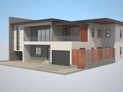4 Modern Houses Set 2 3D model