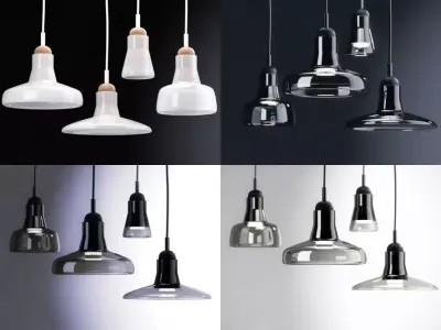 Shadows four pendant lights 3D model