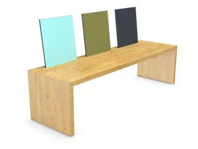 Wooden bench 3D model