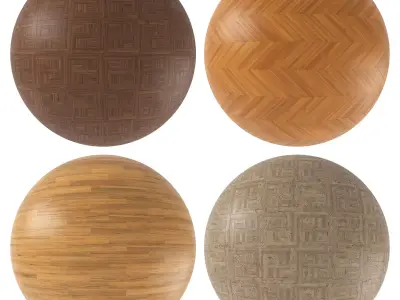 Parquet - Laminate - Wooden floor 4 in 1 3D model