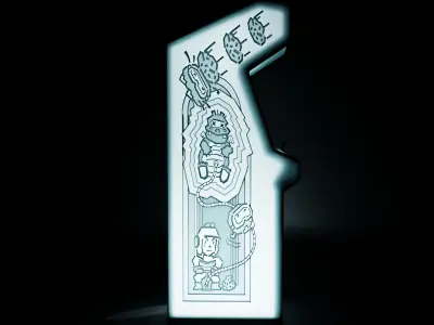 Dig Dug Arcade Cabinet with Lithophane 3D print model