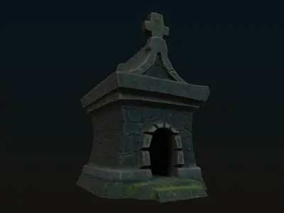 Cartoon Stylized low poly Chapel Game Asset Low-poly 3D model