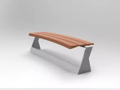 Bench without backrest - Urban Furniture Collection 3D model