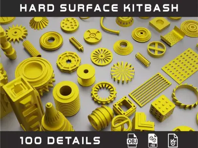 Sci-fi Hard Surface Kitbash 3D model