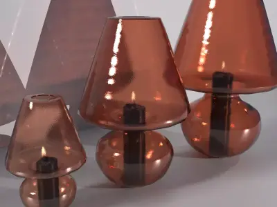 Glass and candle 3D model