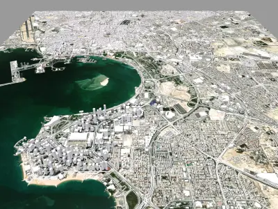 Cityscape Doha Qatar 3D model