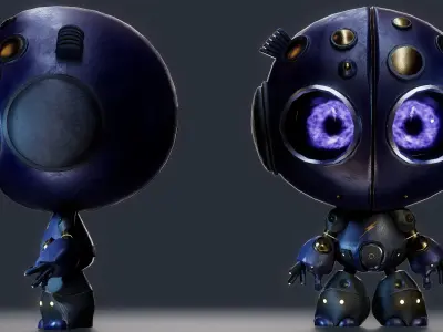 AI Robot Low-poly 3D model