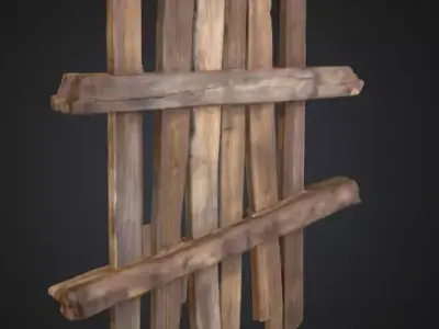 Rustic Timber Barrier is a rugged 3D wooden Low-poly 3D model
