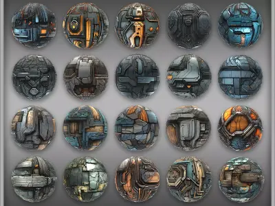 Sci-Fi Texture Kit PBR 20 Pack Texture