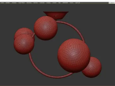 IONA Octo Ceiling 5 shades Low-poly 3D model