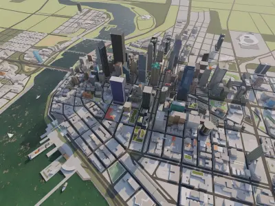 City-modern city- urban 3D model